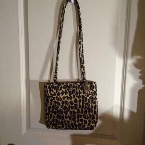Nine West Brown and Black Leopard  Nylon Shoulder Bag